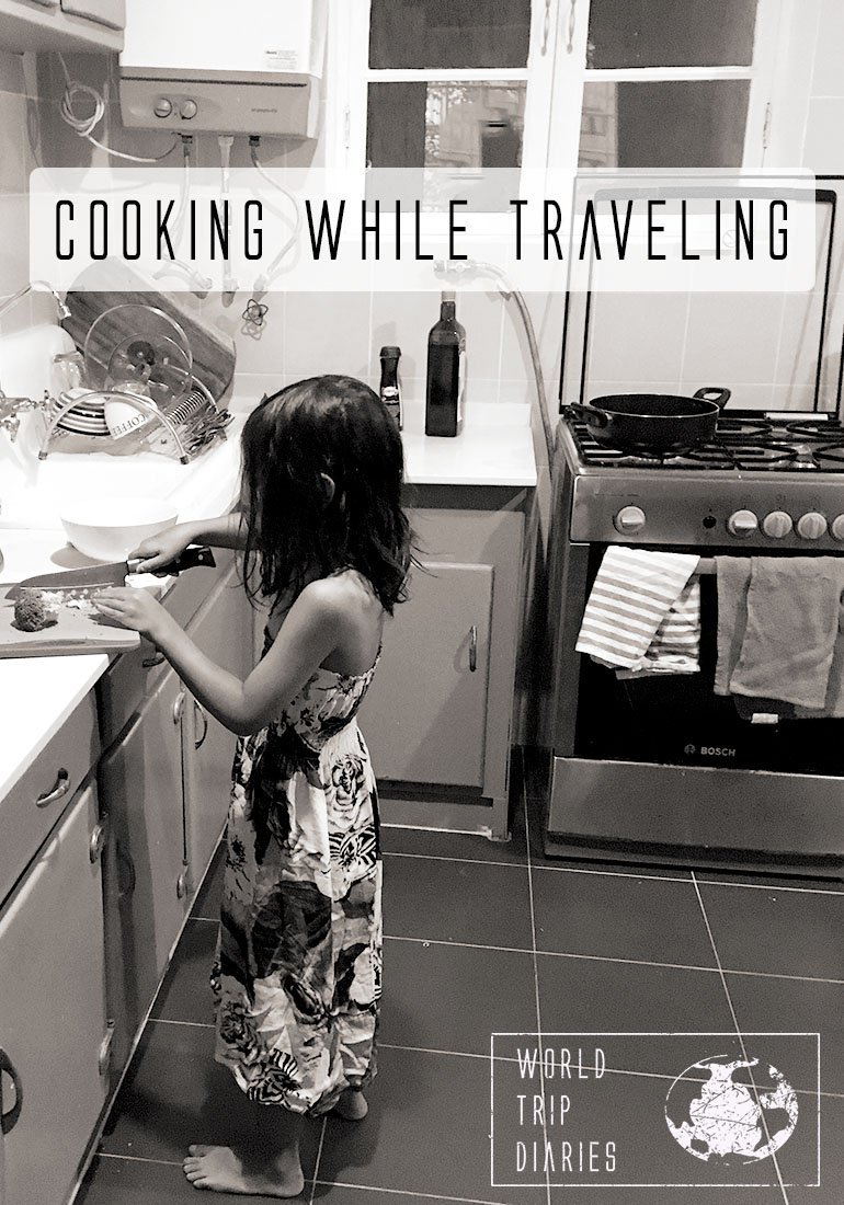 Cooking while traveling may not be the most attractive thought, but sometimes it's necessary. Click for tips and more! #cooking #travel #traveling #familytravel #budgettravel