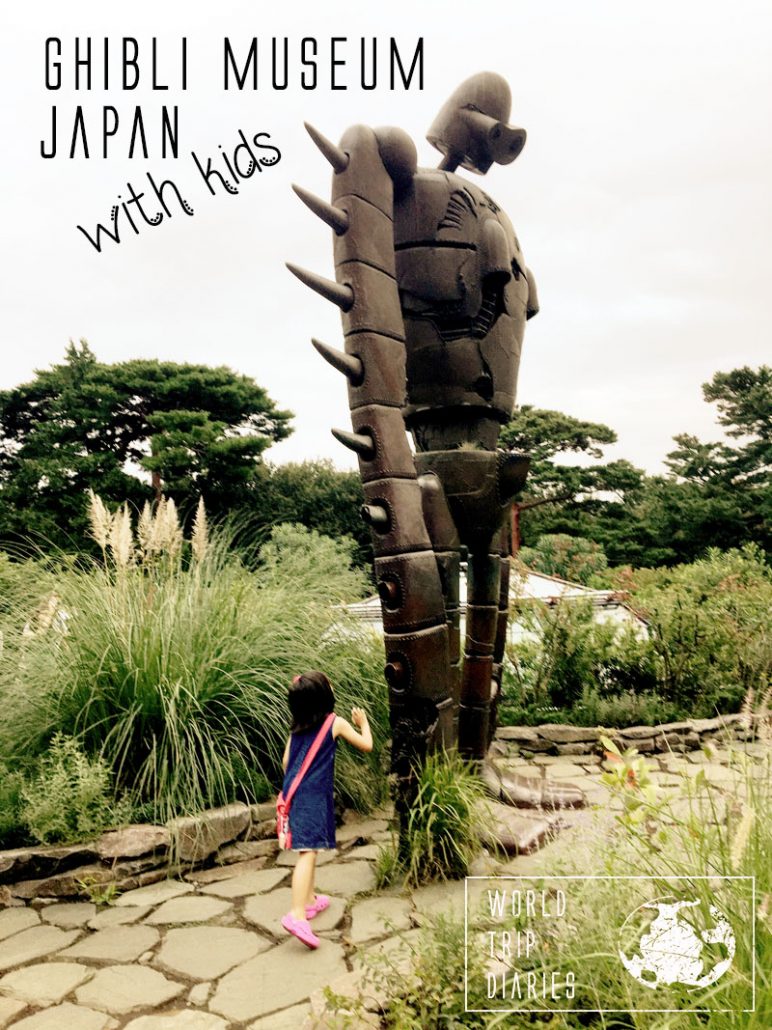 Kid #4 admiring the giant Laputa robot at Ghibli Museum, in Tokyo, Japan. It's a lovely family outing, perfect for any Ghibli fan! #japan #ghibli