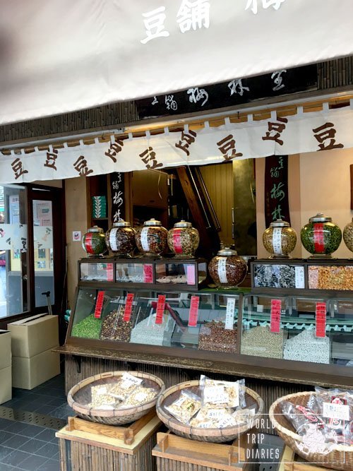 A beans stall in Asakusa, Japan. Look at how colorful and pretty even the bean stall are there...