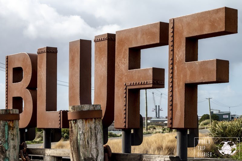 The Bluff sign in Bluff, Southland, NZ. 