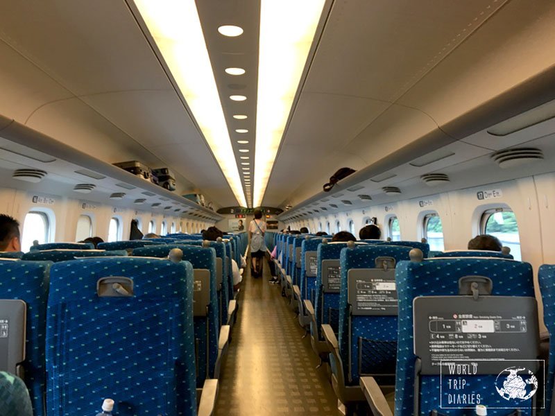 Take a look at the inside of the Nozomi bullet train, in Japan. Not different from an airplane, is it?