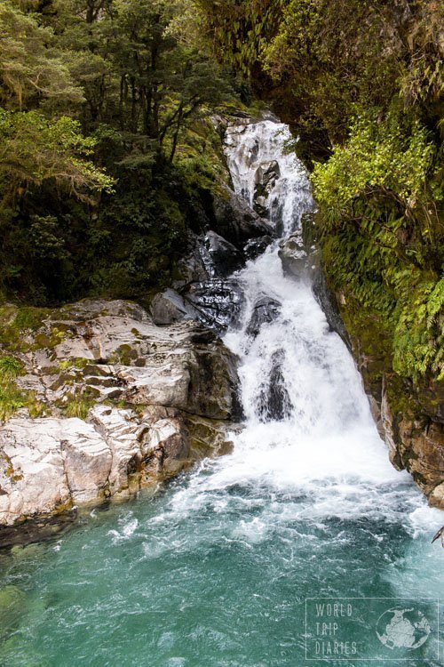 Waterfalls are always breathtaking and this one, Falls Creek Waterfall, in Fiordland National Park, New Zealand, is right by the road and astonishing!