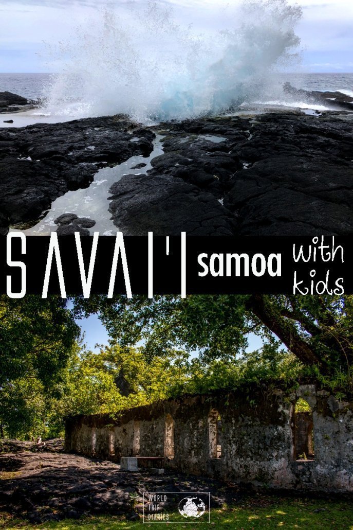 Savai'i is one of the many Samoan islands. It's full of natural wonders, like Alofaaga Blowhole (top image) and the Saleaula Lava Fields (bottom image). It's amazing for family trips - find out more! #familytravel #samoa #pacificislands 