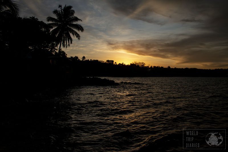 Sunset over the beach in Samoa. You can watch the sun set every day and it'll be different every single time. What a blessing!