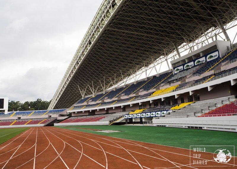 The Estadio Nacional in San Jose, Costa Rica, opened its doors to us easily. We just had to ask. It was great fun for the kids!