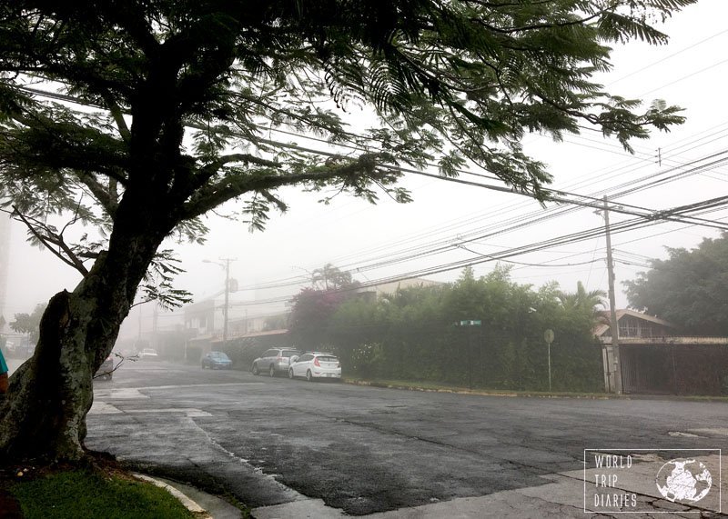 Rain is constant in San Jose, Costa Rica. Have your rain gear ready, especially if you have kids!