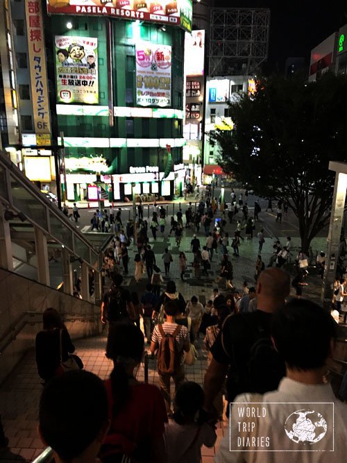 This is one of the exits of Shinjuku Station, Tokyo. It's crazy how many people there are all day long.