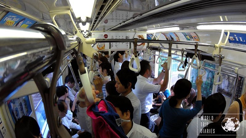 Tokyo trains are almost always full - I think we caught only one where we could all sit from beginning to end so far. They're very organized and efficient.