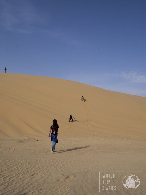 The desert in Abu Dhabi is full of dunes, camels, and it's the most amazing thing! Wear comfortable clothes because it's filled with exercise!