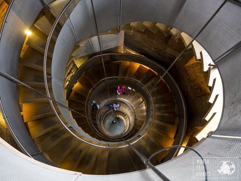 The stairs of the Lighthouse, in Glasgow, Scotland, and my 4 kids climbing it down. You need to climb the over 100 stairs to get to the top and view the city from the top, but it's worth it! Click for more!