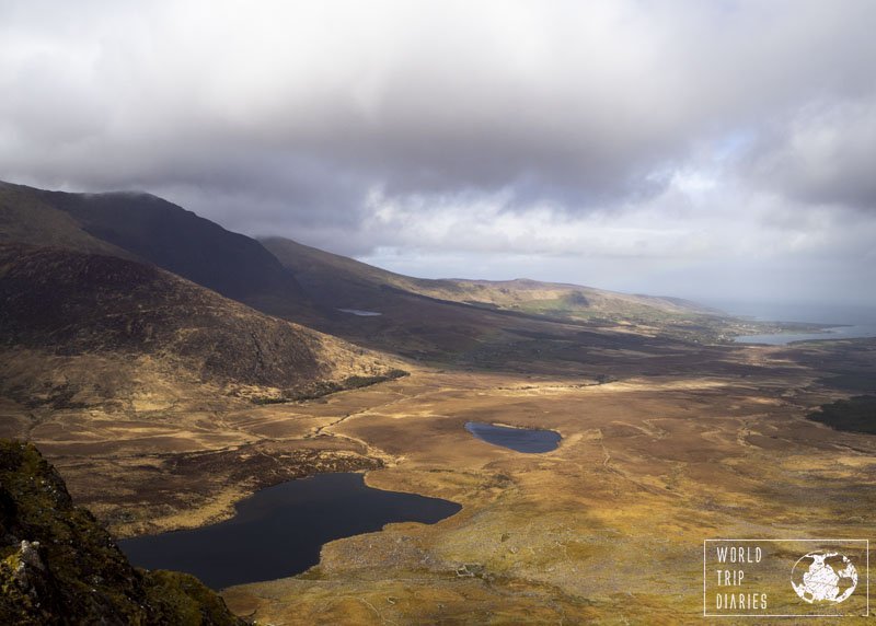 Ireland's County Kerry seen from one of the mountains - a heart shaped lake in the middle of the photo. It's beautiful everywhere, the perfect place for holidays!