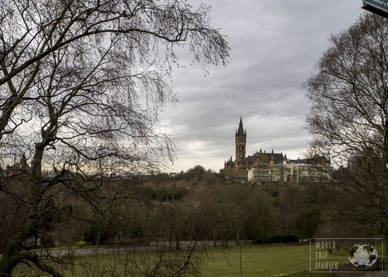 Glasgow University seen from afar. It's a stunning building, open to visitors, and with a lovely Harry Potter feel. Click for more!